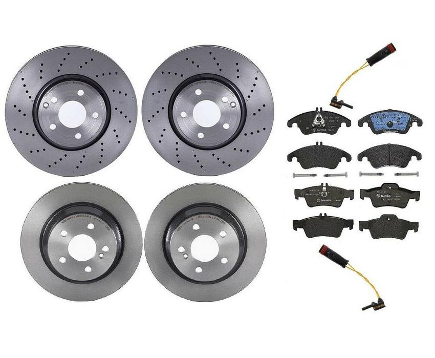 Brembo Brake Pads and Rotors Kit - Front and Rear (322mm/300mm) (Low-Met)